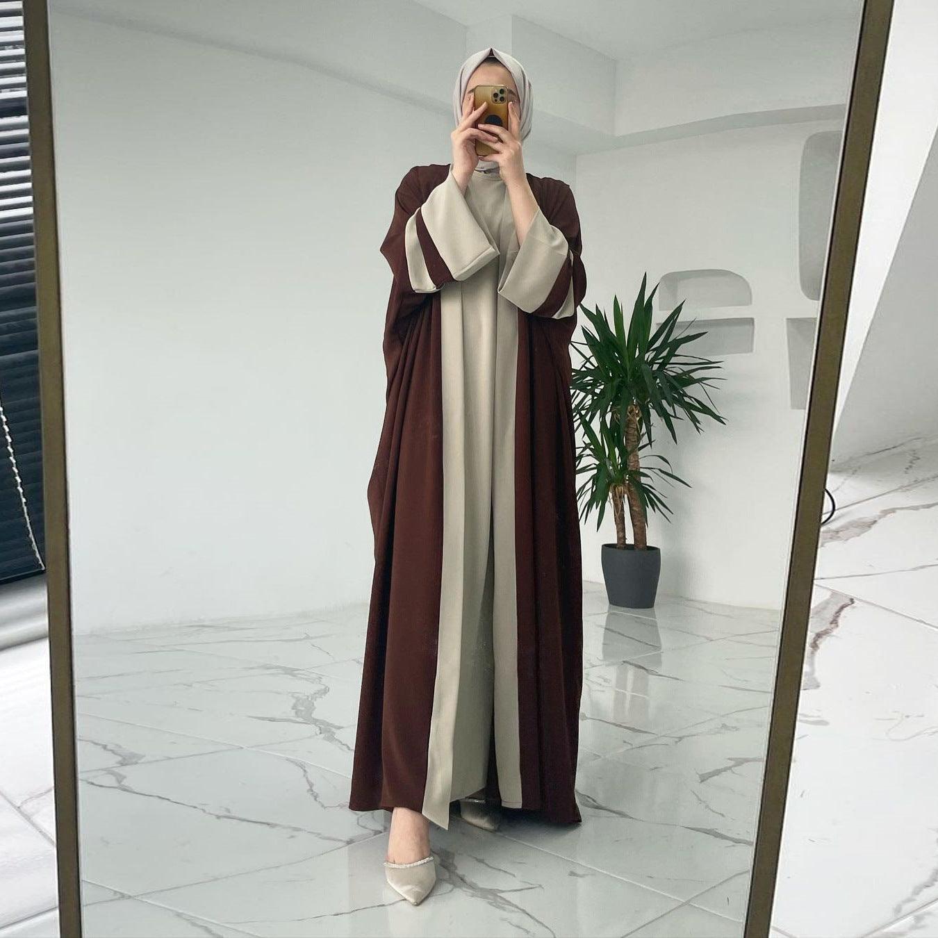 Women's Muslim Long Dress Abaya Two-piece Suit - Zooni Group